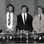Launceston Table Tennis Champions 'Red' Tout, Geoff Francis and Terry Chapman. Photo courtesy of Emma Chapman.