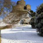 Launceston Castle after a snowfall in November 2005. Photo courtesy of Simon Slater.