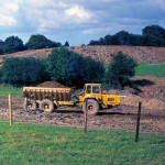 Launceston by-pass construction 1974-75. St. Mary's Hospital can be seen in the distance.