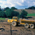 Launceston by-pass construction 1974-75. St. Mary's Hospital can be seen in the distance.