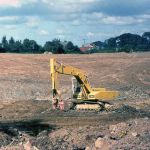Near to Pennygillam and the construction of the link road junction for the Launceston by-pass in 1974.