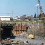 The construction of the Hurdon Road Bridge in 1975.