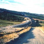 Looking towards Liftondown and the construction of Dunheved Bridge on the Launceston by-pass in 1974.