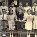 National School 1953 Launceston Music Festival Winners trained by Miss Stanbury, pianist Charles Causley. Lennard Hodge, Barbara Watkins, Edward Hutchings, Mary Kerslake, John Maguire.
Leonard Stanmore, Gwen Harris, Geoffrey Parish, Mary Lake, Myrtle Stephens. Photo Courtesy of Beryl Parish. National School 1953 Launceston Music Festival Winners.