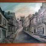 Northgate Street, Launceston painting by William Cottle. Photo courtesy of Samantha Clark.