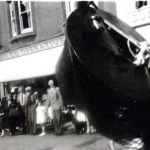 Padstow Obby-Os Old Party performing in Launceston Town Centre in the 1950's. Photo courtesy of Paul Morehead.