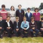 Pennygillam Secondary School 1964, Back row L-to-R Pam, Naomi Scudamore and George. Pamela Nutley. Looks like Donald Williams 3rd from left sitting, on the right sitting Micael Jones. Photo courtesy of Naomin Scudamore.