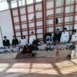 Pennygillam Sports Hall c.1966 Youngfarmers Harvest service. Photo Phyllis Aldridge.