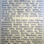 Pennygillam Secondary School trip report from 1957.