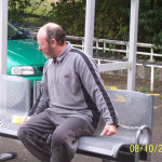 Phil at the Co-op getting soaked for charity in 2005 2. Photo courtesy of Morris Jordan.