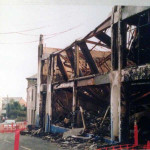 The aftermath of the Sprys Garage Fire in Exeter Street. Photo courtesy of Julian Astles.