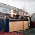 The aftermath of the Sprys Garage Fire in Exeter Street. Photo courtesy of Julian Astles.