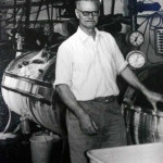 Tom Barnes working inside the laundry at Launceston. Photo courtesy of Sarah Barnes.