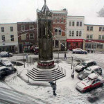 Town Centre during the November 2005 snowfall. Photo courtesy of Simon Slater.