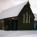 Tregadillett Church and School in the winter of 1987. Photo courtesy of Alasdair Gordon.