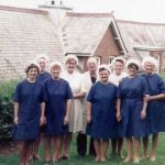 Windmill School canteen staff - late 70's early 80's. In the picture are Mrs Prynne, Mrs Knight, Mrs Jeffery, Mrs Gerry and Bill Edgecumbe. Photo courtesy of Kathryn Hill.