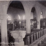 Altarnun Church interior in 1934 Altarnun Church interior in 1934