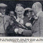 Bessie Skinner being takien to vote in the 1932 by-election. Bessie Skinner being takien to vote in the 1932 by-election.