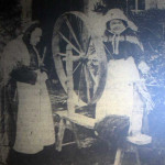 Mary Pearce and Mary Popplestone at Treween Cottage, Altarnun working their spinning wheel. Mary Pearce and Mary Popplestone at Treween Cottage, Altarnun working their spinning wheel.