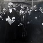 Mayor Samuel Robins in 1936 at the declaration of the ascension of George VI. With Town Clerk Stuart Peter and Mayors Chaplain Revd Clifford. Photo courtesy of Judith Shepherd. Mayor Samuel Robins in 1936 at the declaration of the ascension of George VI. With Town Clerk Stuart Peter and Mayors Chaplain Revd Clifford