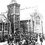 A crowd gather to here the results of the Launceston municipal election during the 1920's. A crowd gather to here the results of the Launceston municipal election during the 1920's.