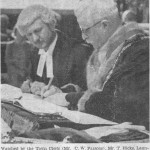 Town Clerk Mr. C. W. Parsons and Mayor Tom Hicks in 1958