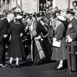 Mayor Cecil Robins greets the Queen on her visit to Launceston in May 1956 Mayor Cecil Robins greets the Queen on her visit to Launceston in May 1956