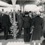 The Queen at Launceston Station where she is about to embark onto the Royal Train in 1956 The Queen at Launceston Station