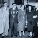 Launceston Mayor Cecil Robins and his wife pose for a civic group Launceston Mayor Cecil Robins and his wife pose for a civic group