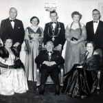 Launceston Mayor Cecil Robins and his wife pose for a civic dinner group Launceston Mayor Cecil Robins and his wife pose for a civic dinner group