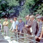 Mike Bearns, Jim Harvey, Ken Turner,Henry Uglow, Francis 'Bruce' Uglow, Stan Mincher and Mrs Bakewell Mike Bearns, Jim Harvey, Ken Turner,Henry Uglow, Francis 'Bruce' Uglow, Stan Mincher and Mrs Bakewell