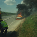 Car Fire on the A30 at Plusha. Car Fire on the A30 at Plusha.