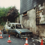 Car Fire at St. Stephens, May 1st, 1992. Photo courtesy of Gary Chapman. Car Fire at St. Stephens, May 1st, 1992. Photo courtesy of Gary Chapman.