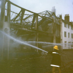 Spry's Garage Fire, February 14th, 1992. Photo courtesy of Gary Chapman. Spry's Garage Fire, February 14th, 1992. Photo courtesy of Gary Chapman.