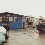 Fire at Aldridges Store, Pennygillam Industrial Estate, February 28th, 1994. Photo courtesy of Gary Chapman. Fire at Aldridges Store, Pennygillam Industrial Estate, February 28th, 1994. Photo courtesy of Gary Chapman.
