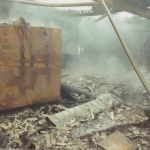 Fire at Aldridges Store, Pennygillam Industrial Estate, February 28th, 1994. Photo courtesy of Gary Chapman. Fire at Aldridges Store, Pennygillam Industrial Estate, February 28th, 1994. Photo courtesy of Gary Chapman.