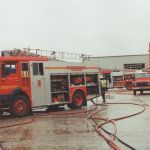 Fire at Aldridges Store, Pennygillam Industrial Estate, February 28th, 1994. Photo courtesy of Gary Chapman. Fire at Aldridges Store, Pennygillam Industrial Estate, February 28th, 1994. Photo courtesy of Gary Chapman.