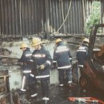Fire at Aldridges Store, Pennygillam Industrial Estate, February 28th, 1994. Photo courtesy of Gary Chapman. Fire at Aldridges Store, Pennygillam Industrial Estate, February 28th, 1994. Photo courtesy of Gary Chapman.