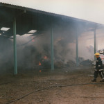 Shed Fire at Cross Park Farm, St. Giles, September 16th, 1997. Photo courtesy of Gary Chapman. Shed Fire at Cross Park Farm, St. Giles, September 16th, 1997. Photo courtesy of Gary Chapman.