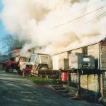Hambly's Fire, Dunheved Ironworks, Tredydan Road, January 20th, 1998. Photo courtesy of Gary Chapman. Hambly's Fire, Dunheved Ironworks, Tredydan Road, January 20th, 1998. Photo courtesy of Gary Chapman.
