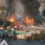 Hambly's Fire, Dunheved Ironworks, Tredydan Road, January 20th, 1998. Photo courtesy of Gary Chapman. Hambly's Fire, Dunheved Ironworks, Tredydan Road, January 20th, 1998. Photo courtesy of Gary Chapman.