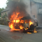 Camper Van Fire at Altarnun, May 26th, 2003. Photo courtesy of Gary Chapman. Camper Van Fire at Altarnun, May 26th, 2003. Photo courtesy of Gary Chapman.