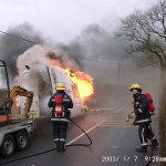 Van Fire on B3254, January 7th, 2003. Photo courtesy of Gary Chapman. Van Fire on B3254, January 7th, 2003. Photo courtesy of Gary Chapman.