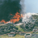 Tyre Fire near Chapmanswell, May 2006. Photo courtesy of Gary Chapman. Tyre Fire near Chapmanswell, May 2006. Photo courtesy of Gary Chapman.