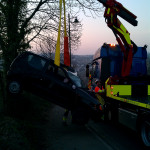 Recovery of a car that went off the top of St. Thomas Road on March 24th, 2011. Recovery of a car that went off the top of St. Thomas Road on March 24th, 2011.