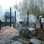Shed Fire at Lewdown, March 23rd, 2003. Photo courtesy of Gary Chapman. Shed Fire at Lewdown, March 23rd, 2003. Photo courtesy of Gary Chapman.
