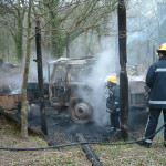 Shed Fire at Lewdown, March 23rd, 2003. Photo courtesy of Gary Chapman. Shed Fire at Lewdown, March 23rd, 2003. Photo courtesy of Gary Chapman.