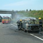 Camper Van Fire on the A30, May 29th, 2003. Photo courtesy of Gary Chapman. Camper Van Fire on the A30, May 29th, 2003. Photo courtesy of Gary Chapman.