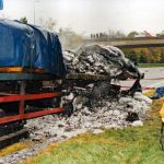 Fertilizer Fire on Trailer on A30 at Launceston, November 14th, 1995. Photo courtesy of Gary Chapman. Fertilizer Fire on Trailer on A30 at Launceston, November 14th, 1995. Photo courtesy of Gary Chapman.