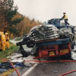 Fertilizer Fire on Trailer on A30 at Launceston, November 14th, 1995. Photo courtesy of Gary Chapman. Fertilizer Fire on Trailer on A30 at Launceston, November 14th, 1995. Photo courtesy of Gary Chapman.